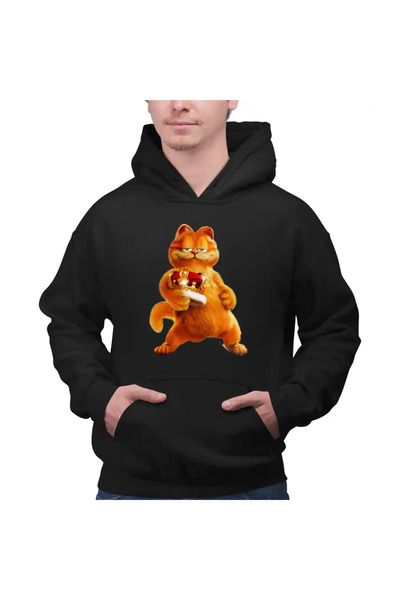 OEM Ανδρικό Φούτερ με Κουκούλα Garfield King Crown Cats