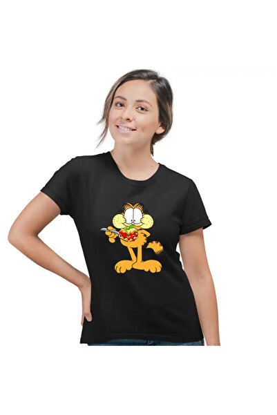 OEM Tricou Femei Garfield Lasagna Mancare Pisic