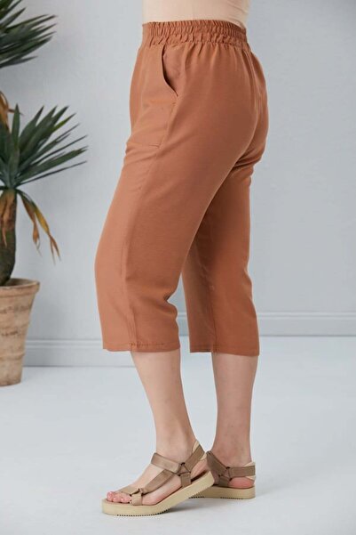 RMG Gamze Moda Large Size Capri with Elastic Waist