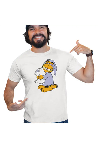 OEM Tricou Barbati Garfield Somnoros Perna Noapte