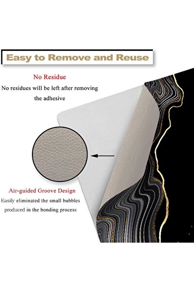 Other ToLuLu Removable Vinyl Marble Laptop Skin Sticker for 12–15.6 inch Laptops, Black & Gold