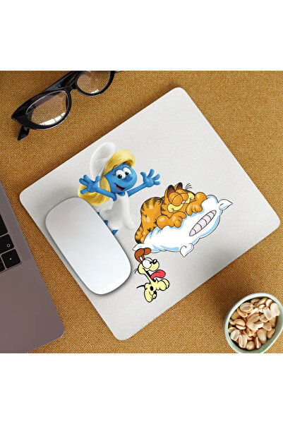 OEM Mousepad Garfield Smurfette Smurfs Motan
