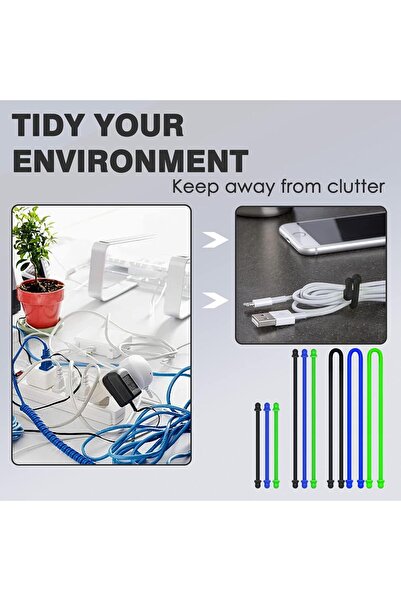 Other Silicone Wrapped Cable Ties, Reusable Multi-purpose Cable Organizers (9 pcs)