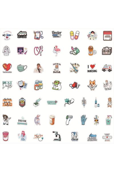 Generic 100 PCS Nurse Medical Stickers Vinyl for Laptop, Phone & Water Bottles - Nursing Gifts