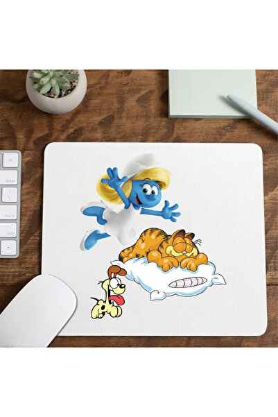 OEM Mousepad Garfield Smurfette Smurfs Motan