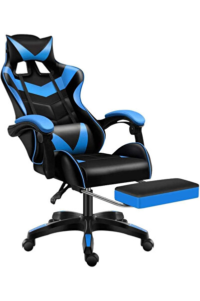 Chulovs كرسي ألعاب مع مسند للقدمين - كرسي مكتب عالي الظهر بتصميم سباق مع مسند...