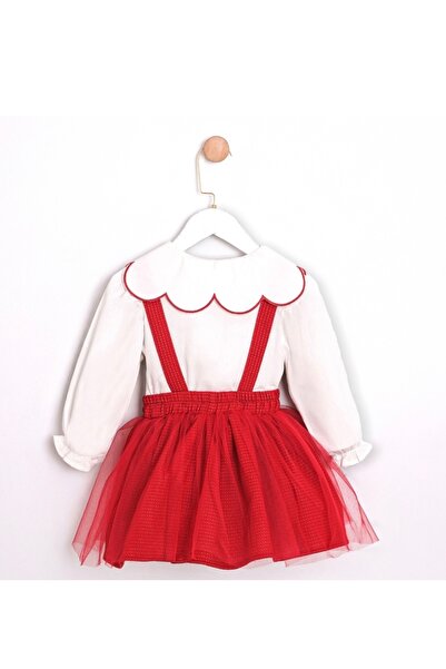 Ahenk Baby Kids Rabbit Embroidery Collar Shirt and Dress Set, Birthday Party New Year Special Day Photo Shoot