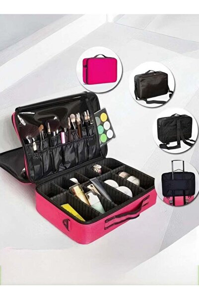 fun zone حقيبة مكياج احترافية متعددة التخزين، حقيبة مستحضرات تجميل/مستلزمات حمام قابلة للفصل