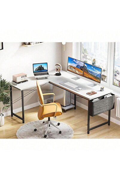 Gogoya مكتب على شكل حرف L مع حقيبة تخزين، مكتب كمبيوتر 50 بوصة، مناسب للمساحا...