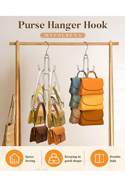 Generic Purses Hanger Organizer for Closet Space Saving Bag Storage Hook for Hanging Handbags