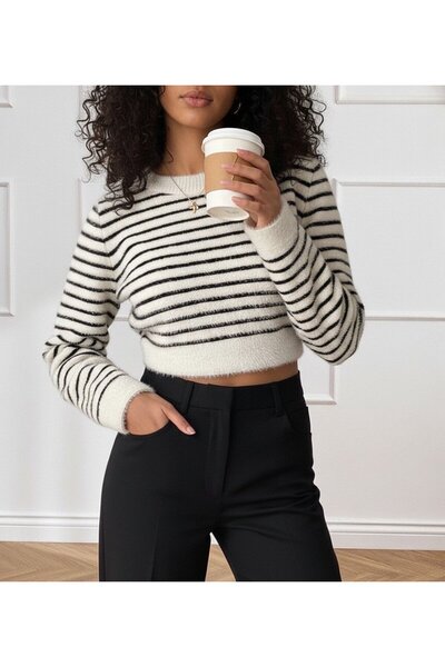 JANES Γυναικεία μακρυμάνικη πλεκτή μπλούζα με ζιβάγκο