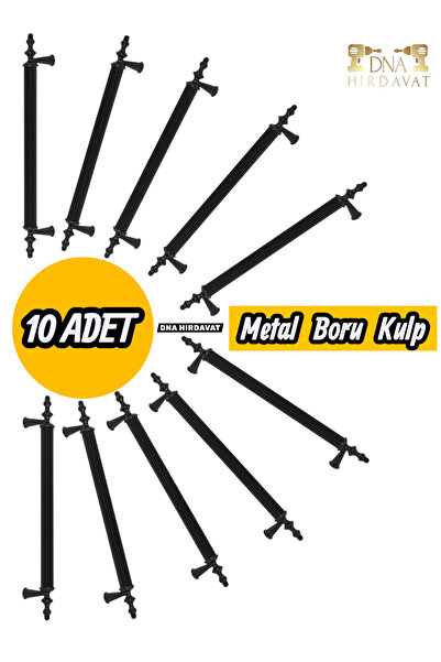 DNA HIRDAVAT Siyah Boru Kulp 192mm Metal Dolap Kulpu Çekmece Kulpu 19.2 cm (1...