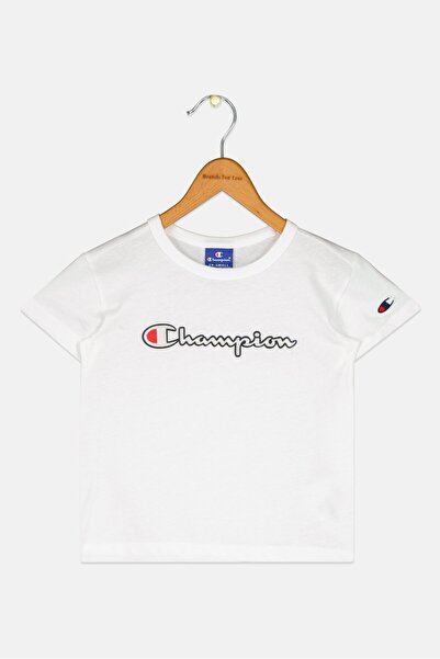Champion Toddlers Girl Short Sleeve Brand Logo Top, White