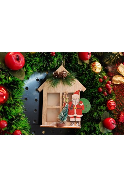 Bibilel Wooden Light Decoration - Santa Claus, Brown, 13x5x17 cm, Indoor/Outdoor