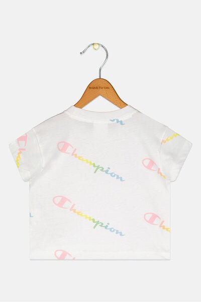 Champion Toddlers Boy Allover Print Short Sleeve Top, White