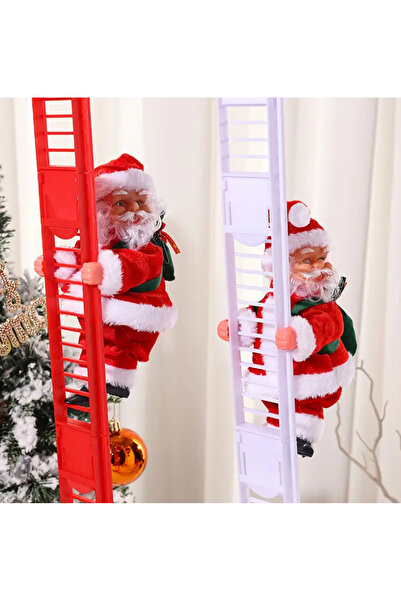 CN Christmas Electric Climbing Santa Claus Singing Santa Claus for Christmas Tree Battery Operated