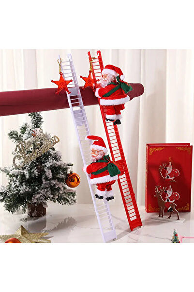 CN Christmas Electric Climbing Santa Claus Singing Santa Claus for Christmas Tree Battery Operated