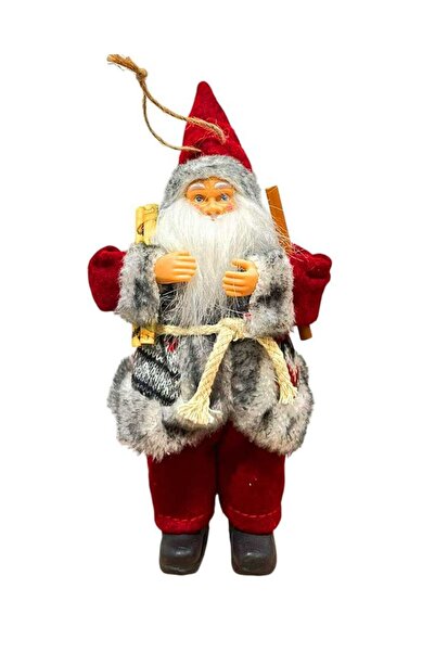 Genel Markalar YILBAŞI SÜSÜ NOEL BABA FİGÜRÜ GRİ-KIRMIZI 20 CM