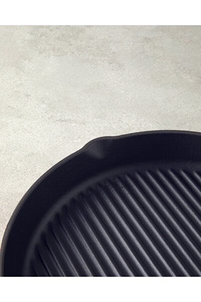 Hecha Cast Iron Round Grill Pan 28X4 cm Red