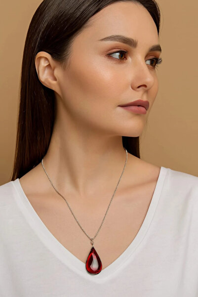 shellwetr Kadın Kolye Hürrem Sultan Kadın Kolye Ateş Kehribarı 925 Ayar Gümüş...