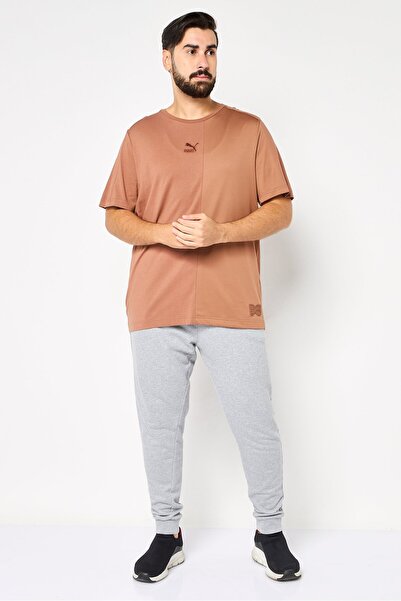 Puma x One8 Men Sportswear Fit Short Sleeve Outdoor T-Shirt, Tan