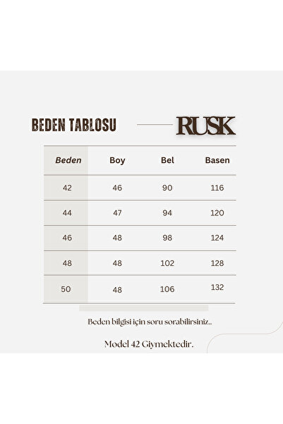 RUSK Büyük Beden Likralı Yırtmaçlı Şort Etek Acı Kahve