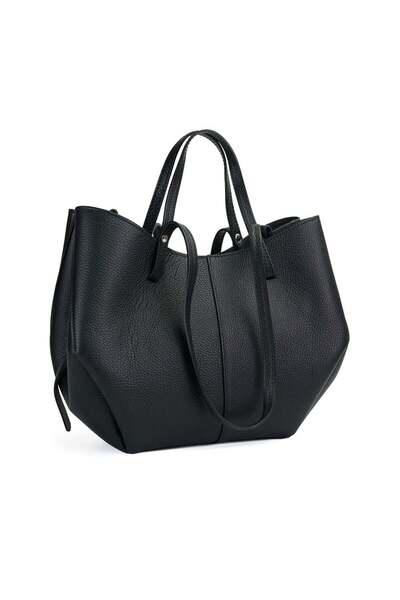 Posete Fagaras Poseta Piele Mirai - Negru, 1 Compartiment, Portfard detasabil, Geanta Piele Naturala, Genti