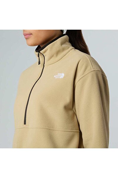 THE NORTH FACE Women's Beige W Glacier Fleece 1/2 Zip Short Jacket Polar Nf0A8D2Clk51