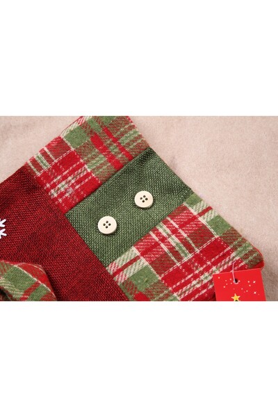 Flippy Gift Stocking, Flippy, With Santa Claus Pattern, Red, Size 20x30 cm, Textile, Interior