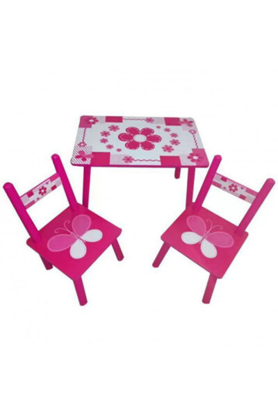 OEM Wooden children's table with 2 chairs - Flower - MSP-54