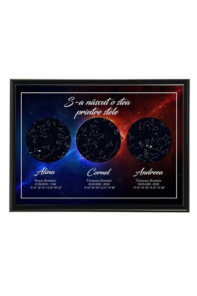 Legendary Gifts Tablou personalizat cu harta stelelor