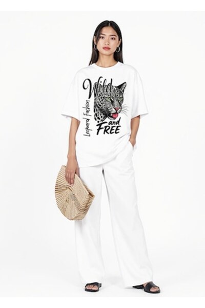 OEM Women's Loose Fit White T-Shirt – "Wild and Free" Print
