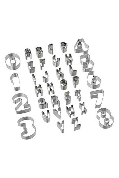 Other DECUPĂTURI DE PRĂJITURĂ ÎN FORMĂ DE LITERE ȘI CIFRĂ, metal, argintiu