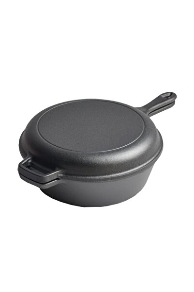 Perfect Home Cast iron pot with pan-type lid, Perfect Home, 14x27 cm