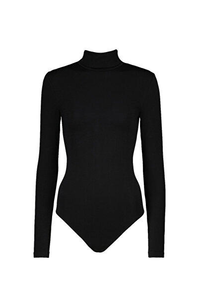 uniconf Women's black bodysuit with long sleeves and neck BD02DSTNEG, Uniconf