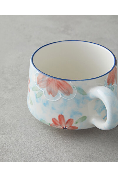 English Home Pastel Blooming Seramik Kupa 260 ml Mavi - Kırmızı -Yeşil