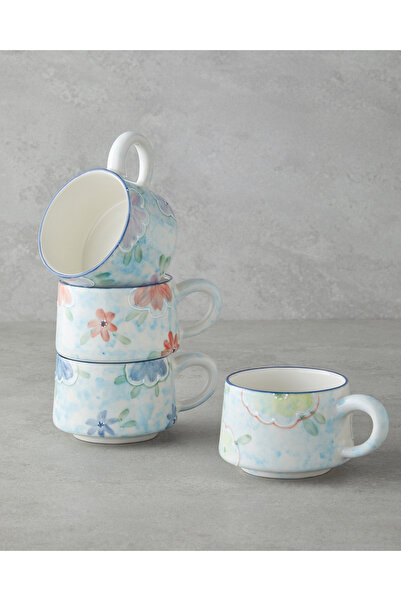 English Home Pastel Dreams Seramik Kupa 260 ml Mavi-Yeşil-Lacivert