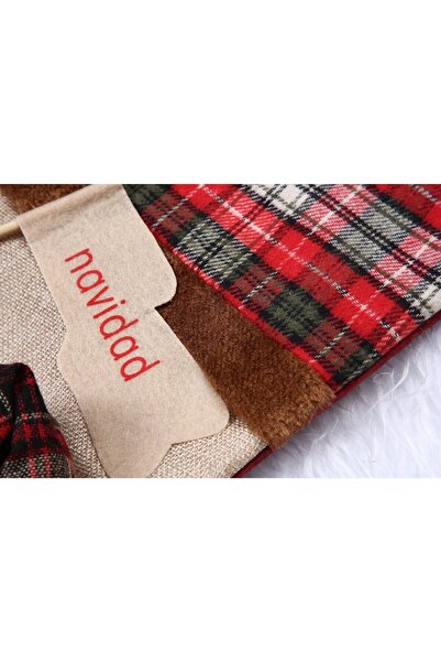 Flippy Κάλτσα Δώρου, Flippy, με Σχέδιο Άγιου Βασίλη, Κρεμ, Μέγεθος 20x40 εκ., Υφασμάτινη, Εσωτερικού Χώρου