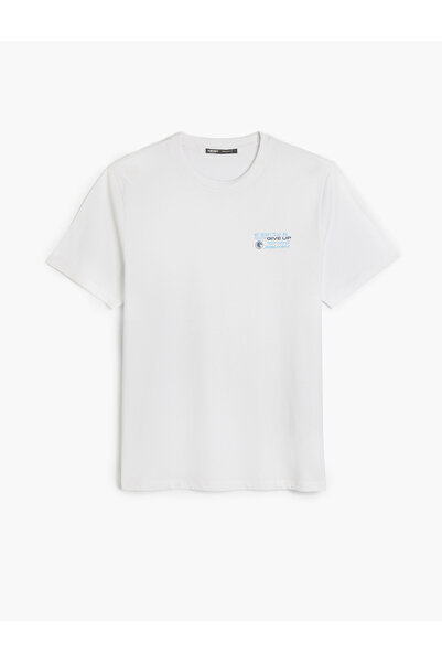 Koton Късоръкава памучна тениска с редовна кройка и отпечатан слоган