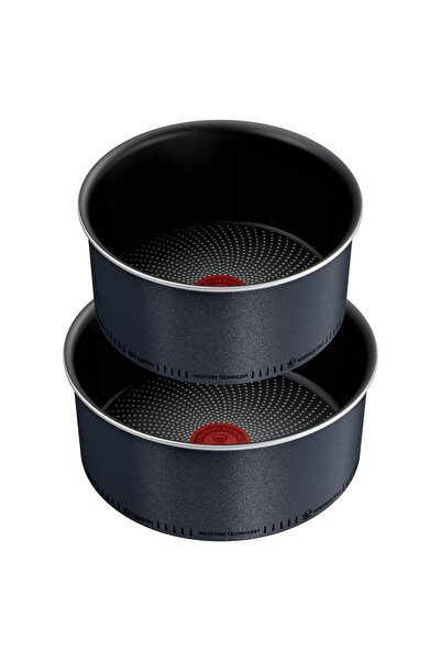 TEFAL Set of 2 Ingenio So'Light saucepans and handle L7239003, aluminum, 18/20 cm, gray
