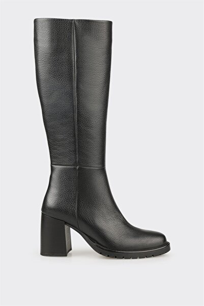 Elle Shoes Siyah Deri Kadın Çizme