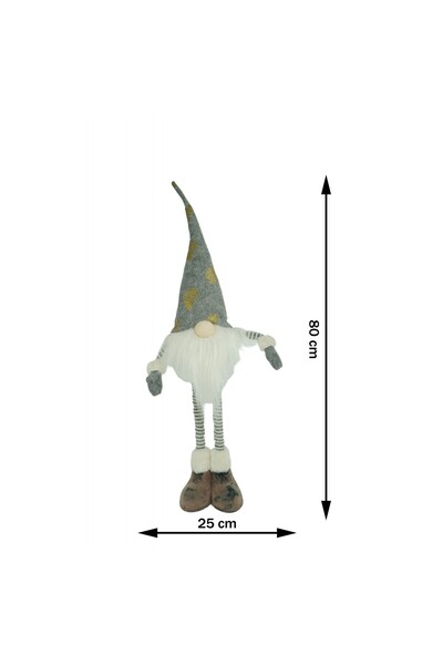 dalip Christmas elf ornament, Flippy, gray/white, textile, 80 cm