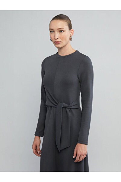 LC Waikiki Vizyon New Season Crew Neck Gathered Dress