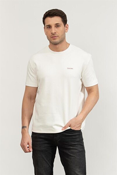 Calvin Klein Ανδρικό Κοντομάνικο Βαμβακερό Ελαστικό T-Shirt με Σήμα M