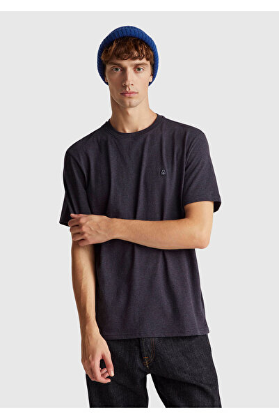 United Colors of Benetton Tricou pentru bărbați, albastru marin Mix bumbac 10...