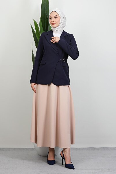 GİYZAMİLA Μπουφάν με πλαϊνή ζώνη σε μπλε ναυτικό