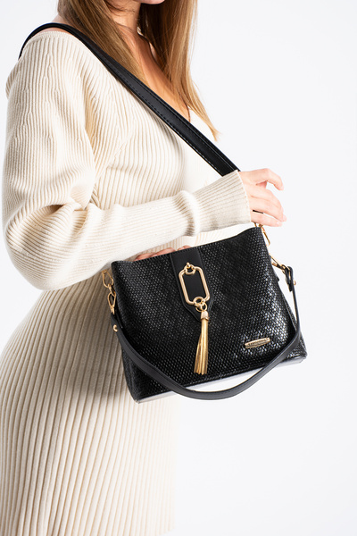 Sanmorris Sn 1438 Women's Shoulder Bag Handbag Arm Bag Daily Crocodile-Black