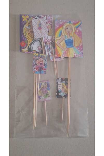 mutluanılarpartievi 10lu Karakterli kürdan ,Cupcake Süsü,Pasta Süsü,Doğum Günü