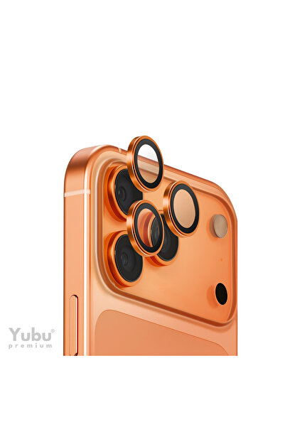 yubu Apple iPhone 17 Pro Max / 17 Pro Uyumlu Kozmik Turuncu Metal Çerçeveli C...