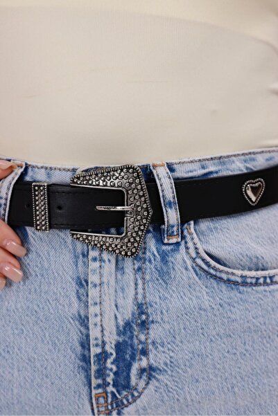 MODAM HİFA Embossed Buckle Heart-Shaped Trouser Belt Dress Belt Shirt Belt Coat Belt Women's Belt